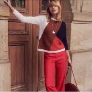 Sezane color block sweater size Small